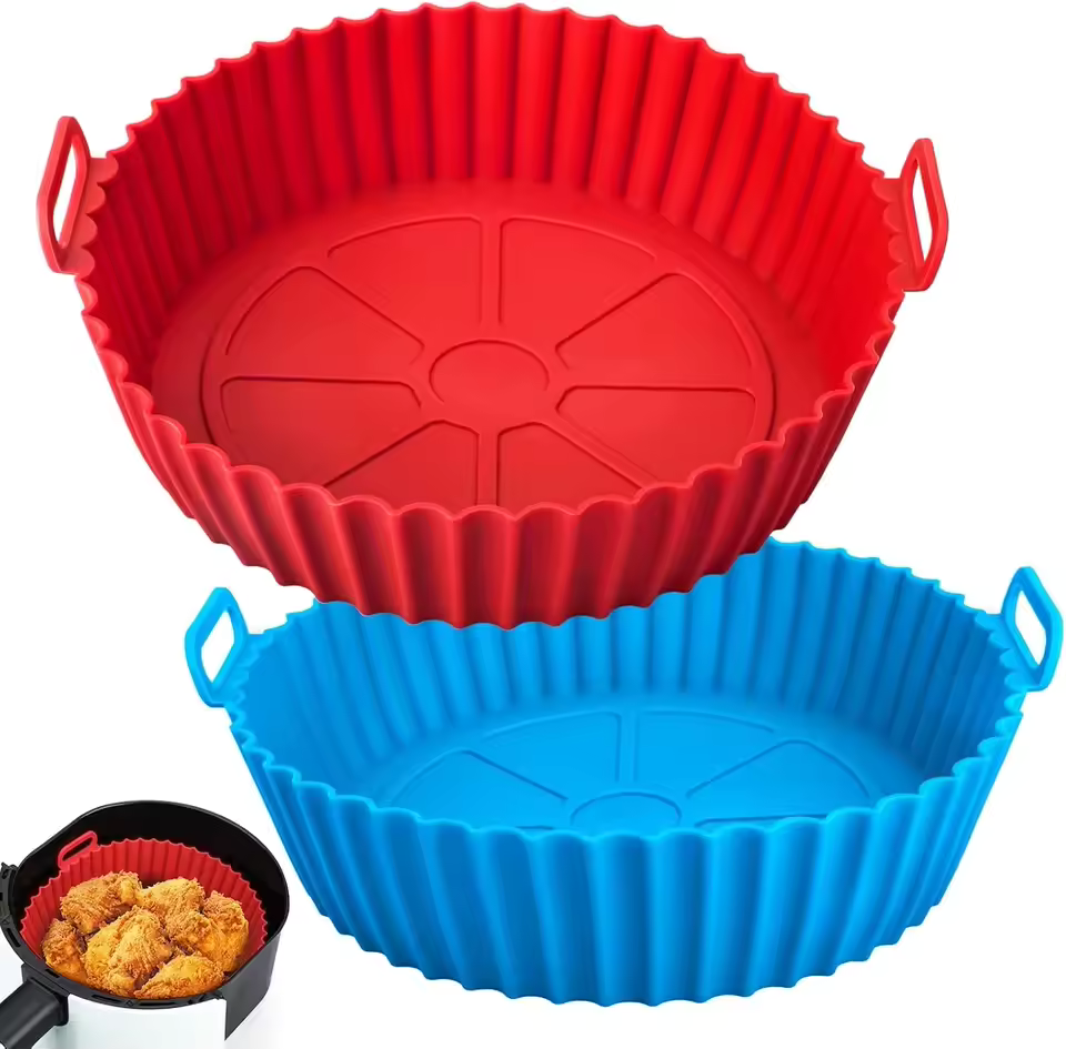 Forma de Silicone Reutilizável para Air Fryer com Alças