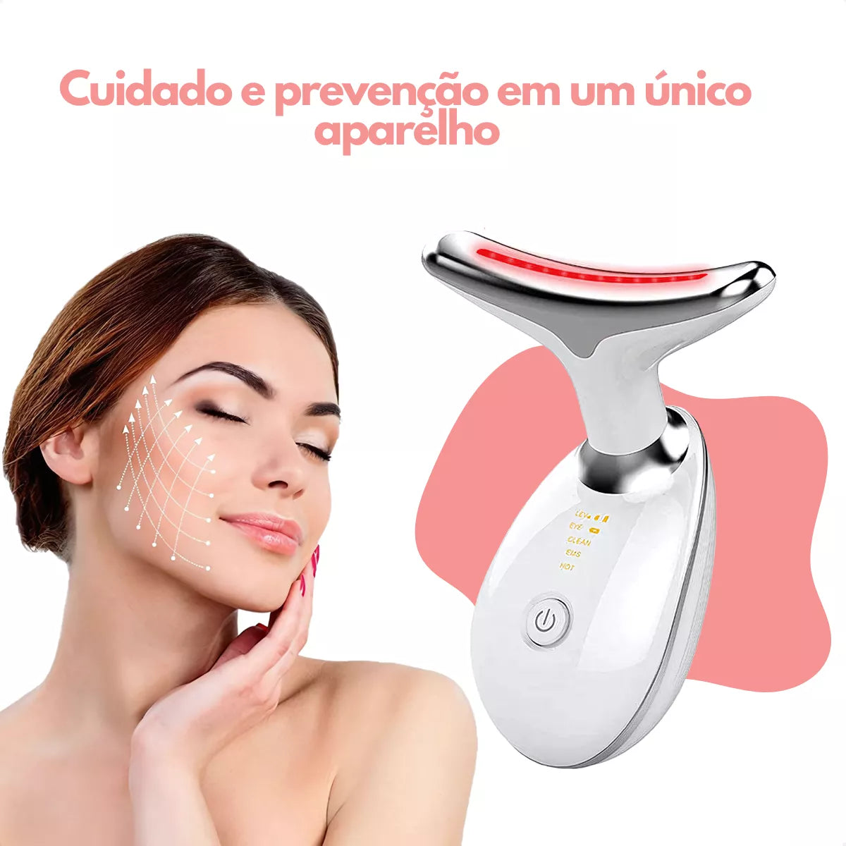 MASSAGEM FACIAL - Led Aparelho Tratamento Com Luz Bivolt EMS (Cores Sortidas)
