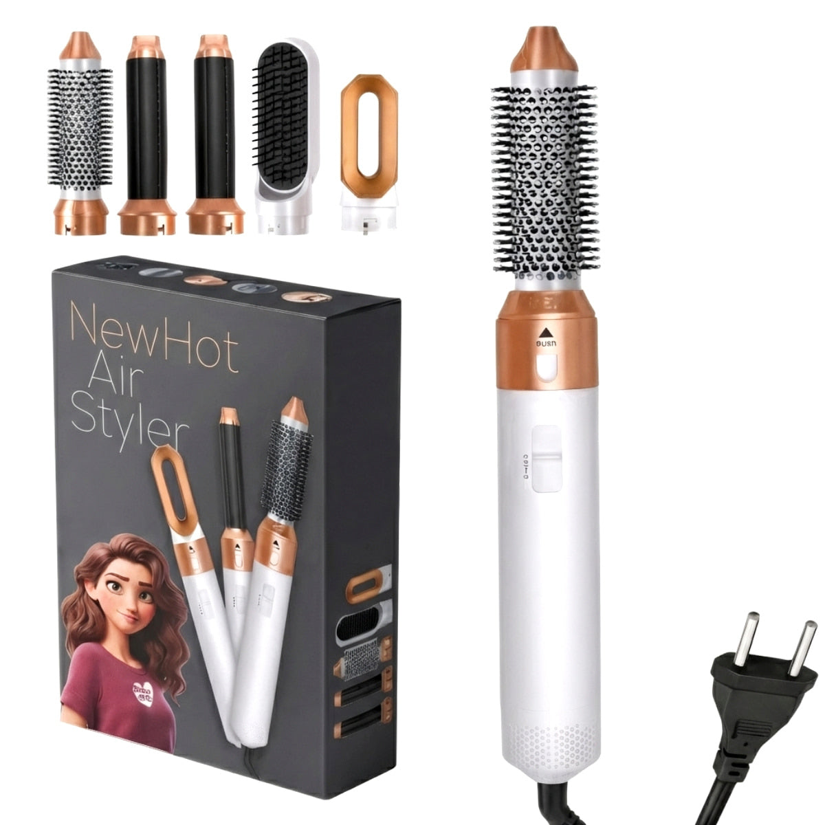 ✨ Escova Premium 5 em 1 | 1000W de Potência Profissional