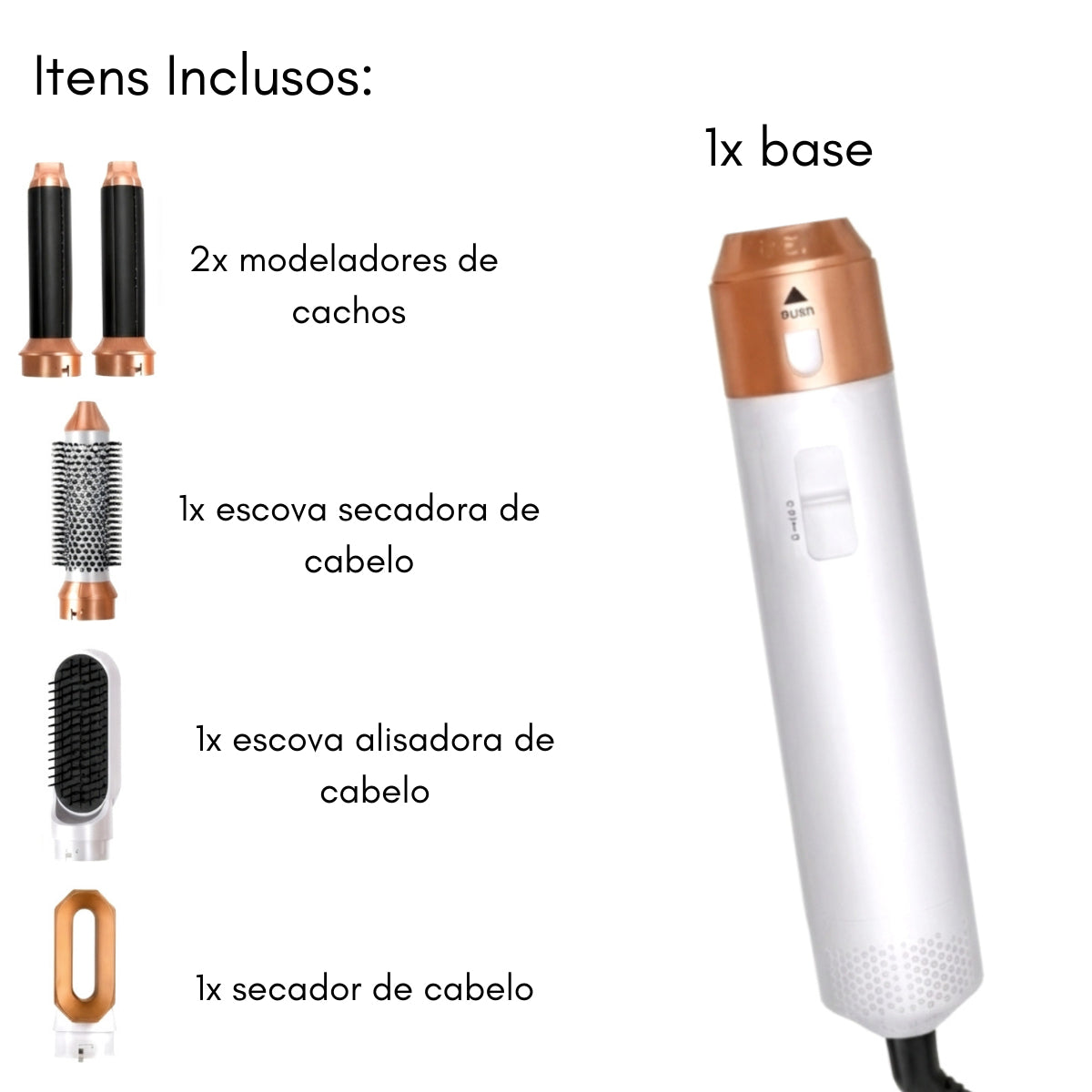 ✨ Escova Premium 5 em 1 | 1000W de Potência Profissional