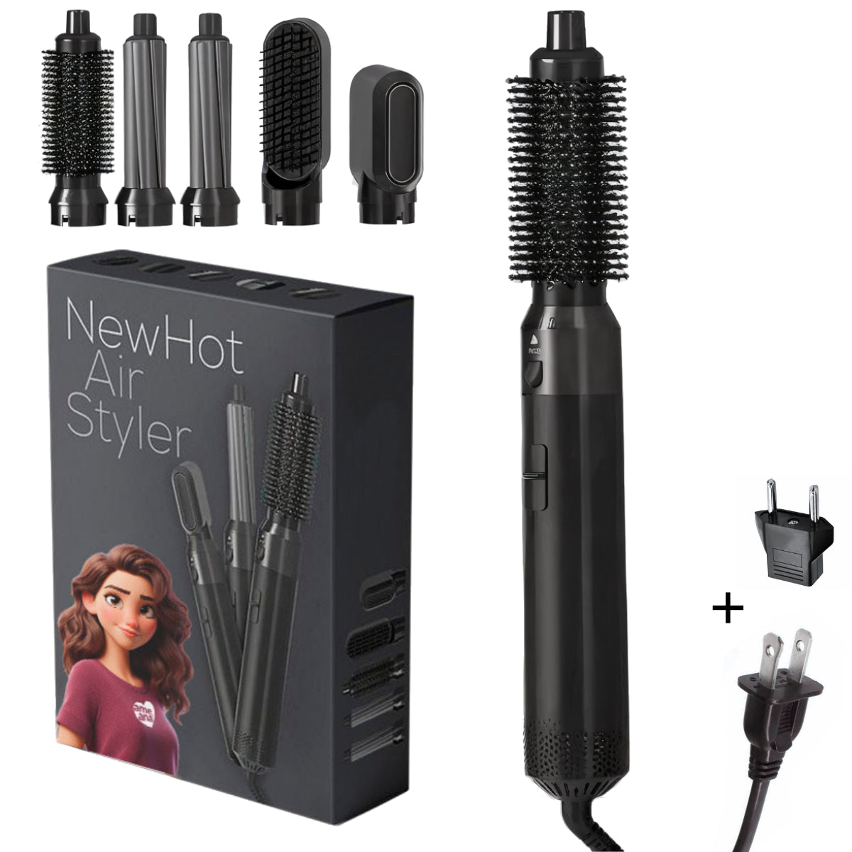 ✨ Escova Premium 5 em 1 | 1000W de Potência Profissional