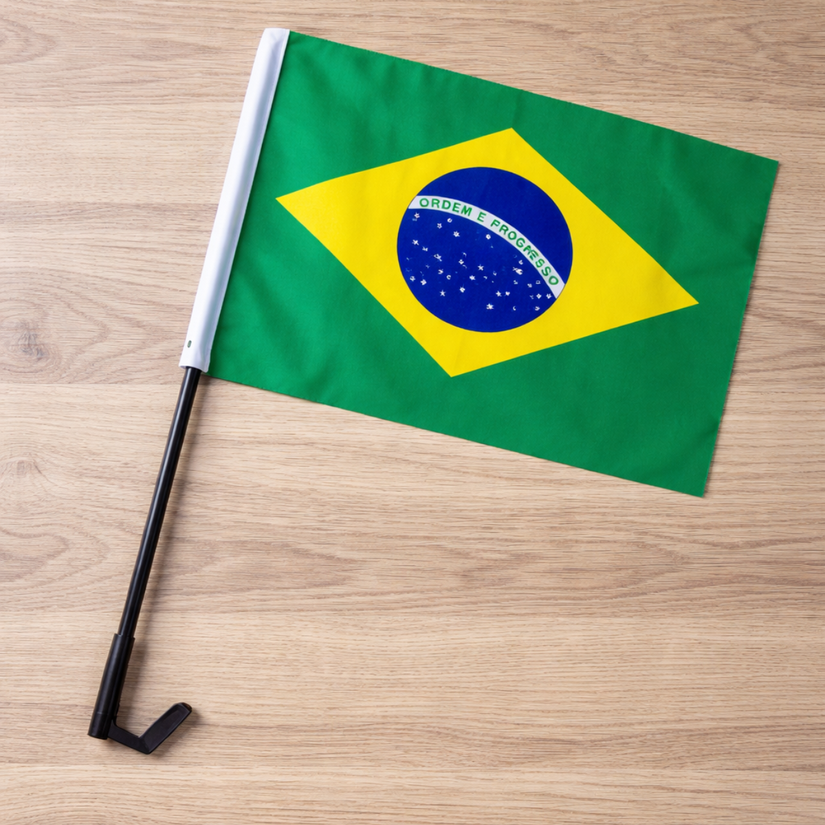 🇧🇷 Kit Torcida Brasil Gigante – Bandeira + Suporte para Carro 🇧🇷