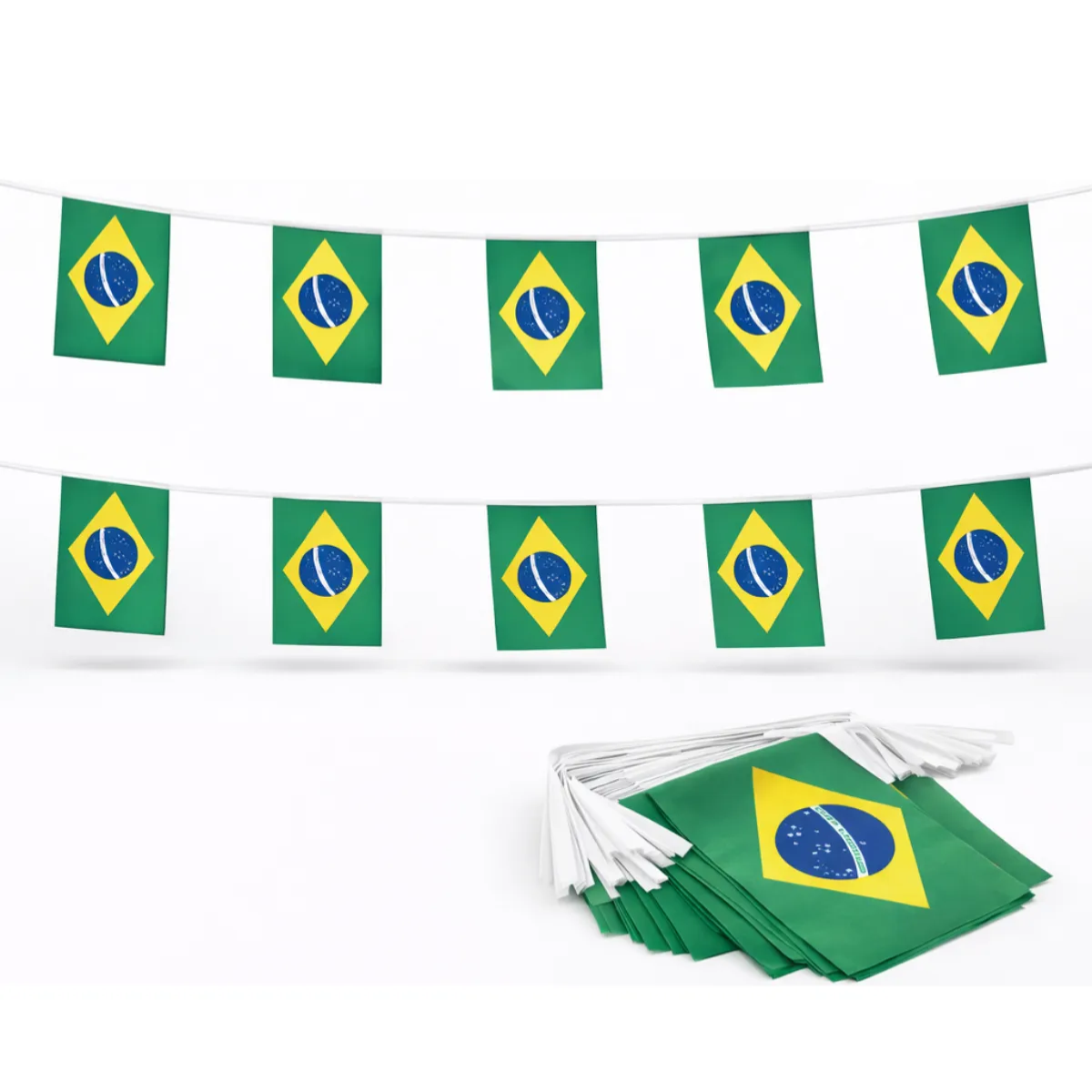 🇧🇷 Varal de Bandeirinhas Brasil 6 Metros – Copa do Mundo 🇧🇷