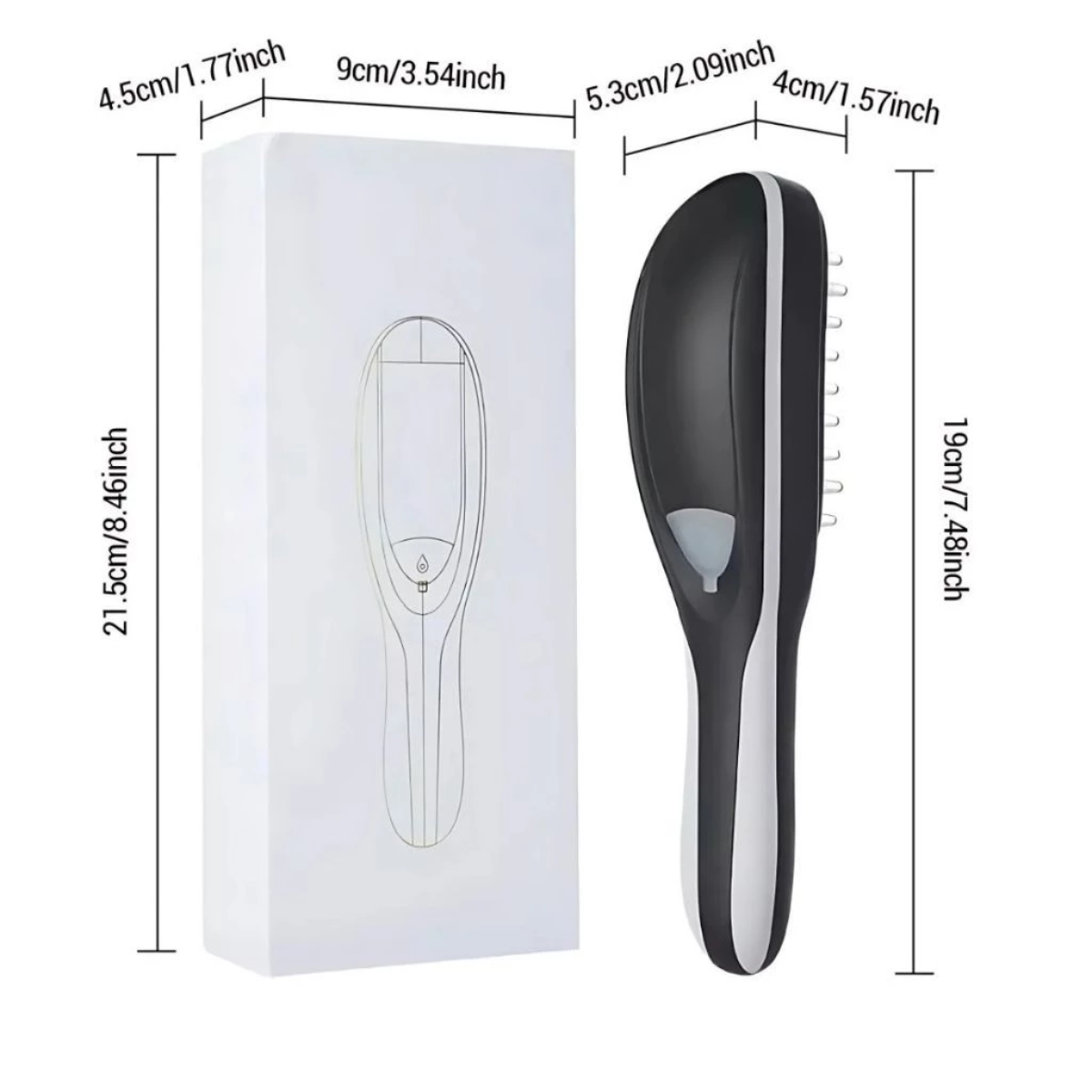 Kit Pente Massageador + Mini Massageador Elétrico Portátil