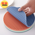 Kit com 4 Descansos de Silicone para Panelas