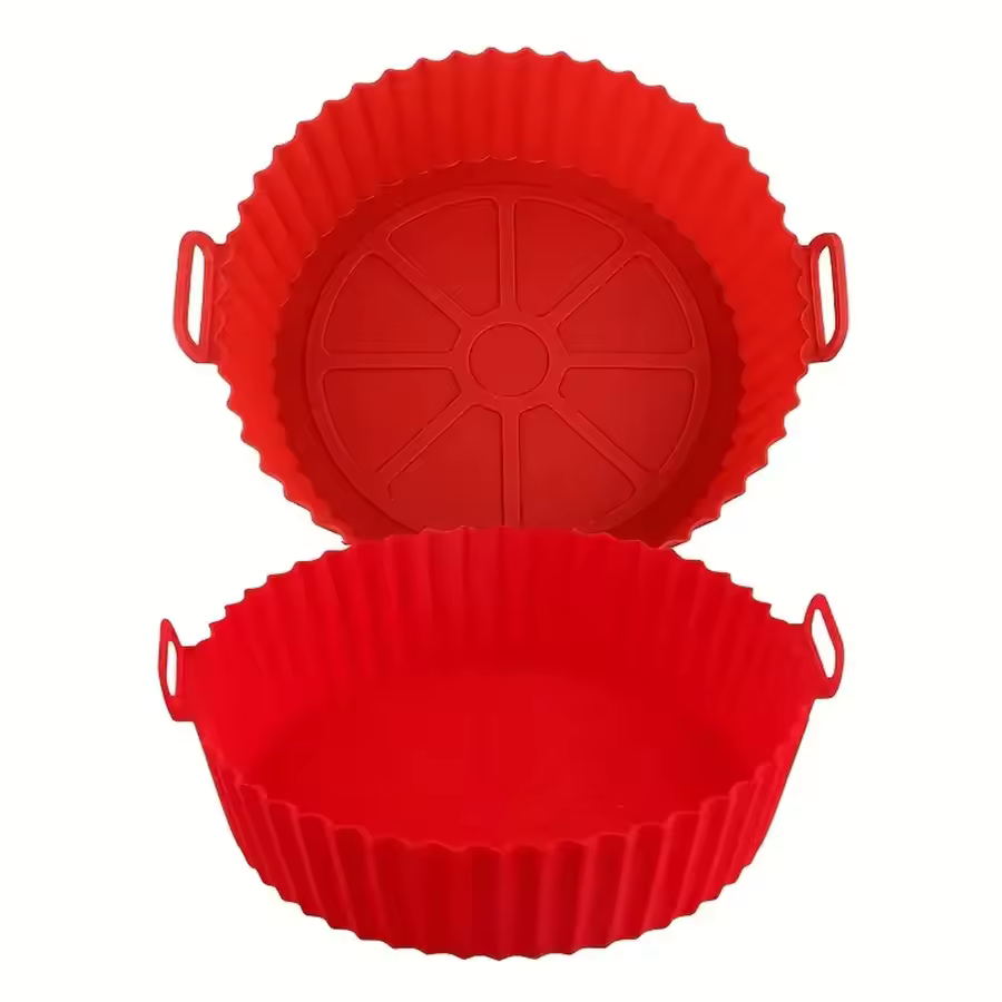 Forma de Silicone Reutilizável para Air Fryer com Alças