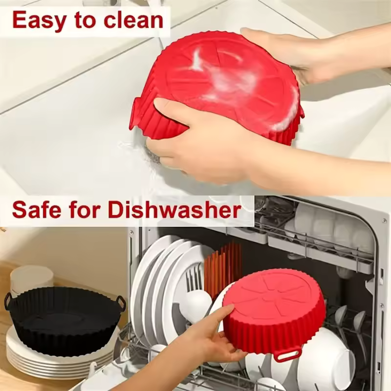 Forma de Silicone Reutilizável para Air Fryer com Alças