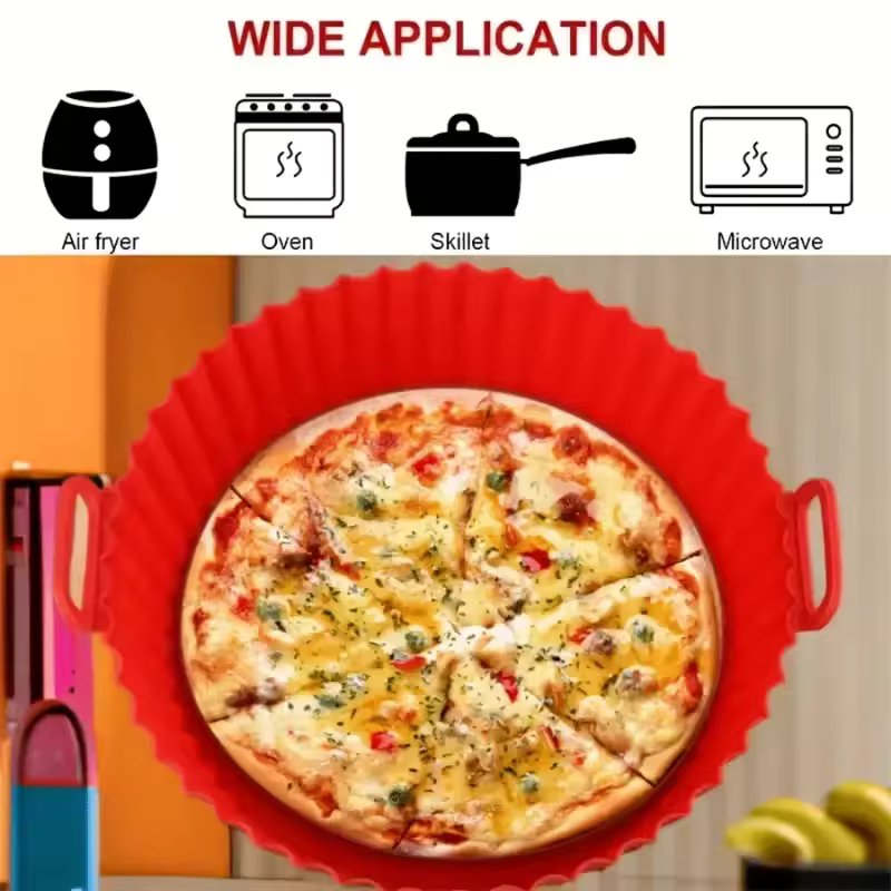 Forma de Silicone Reutilizável para Air Fryer com Alças