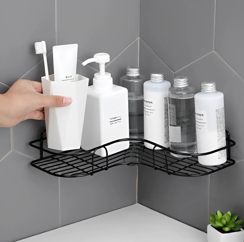 Kit 2 Prateleiras Adesivas – Organizador de Banheiro, Cozinha e Lavanderia para Shampoo e Sabonete