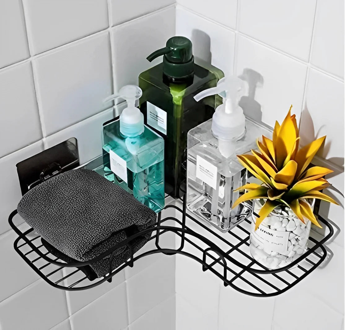 Kit 2 Prateleiras Adesivas – Organizador de Banheiro, Cozinha e Lavanderia para Shampoo e Sabonete