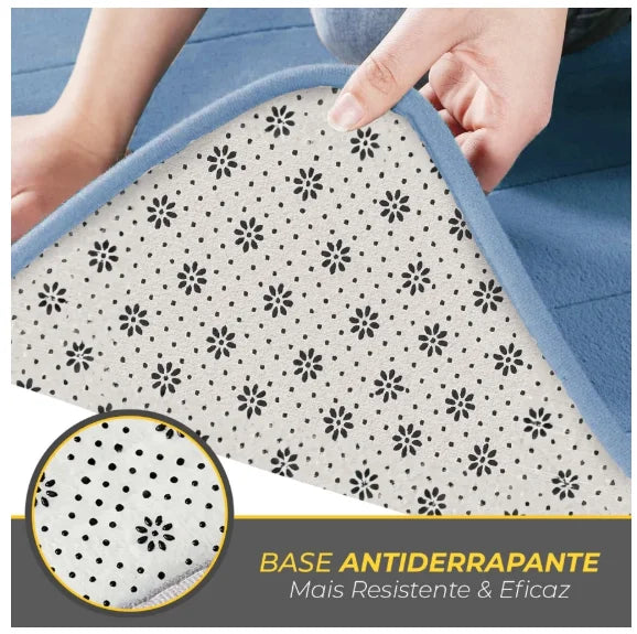 Tapete de Banheiro Premium Antiderrapante em Espuma de Memória – Design em Relevo