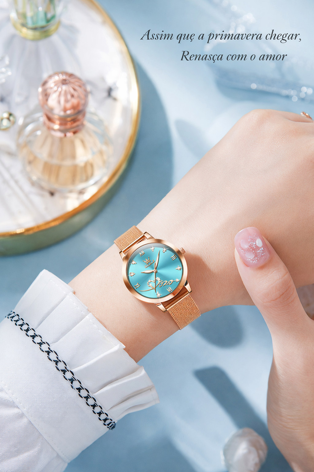 Relógio Feminino OLEVS 5530 Quartz Aço Inoxidável