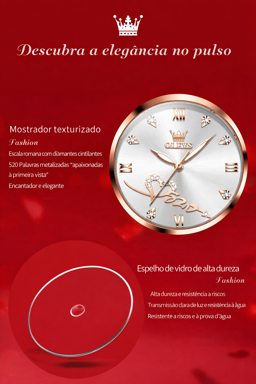 Relógio Feminino OLEVS 5530 Quartz Aço Inoxidável