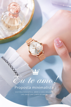 Relógio Feminino Olevs 5189 Elegante em Aço Inoxidável – Quartzo