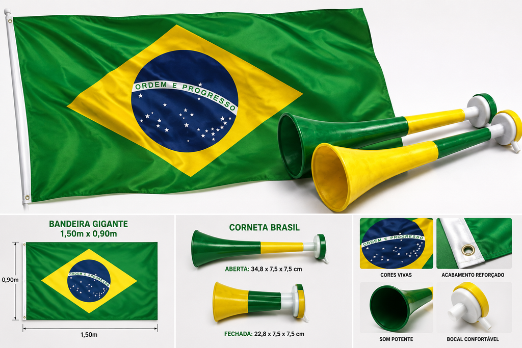 🇧🇷 KIT TORCIDA BRASIL COMPLETA 🇧🇷