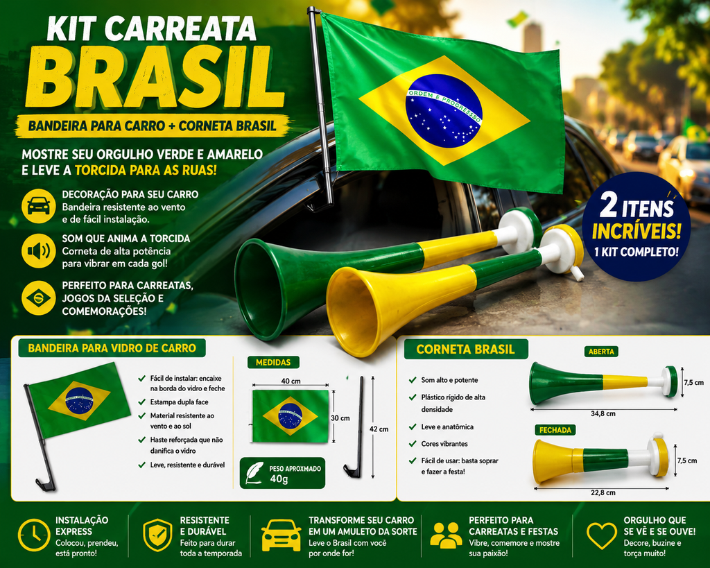 🇧🇷 KIT CARREATA TORCIDA BRASIL 🇧🇷