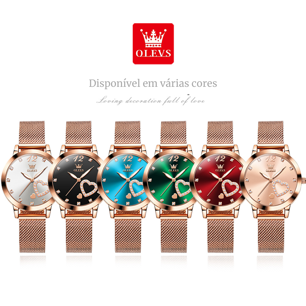 Relógio Feminino Olevs 5189 Elegante em Aço Inoxidável – Quartzo