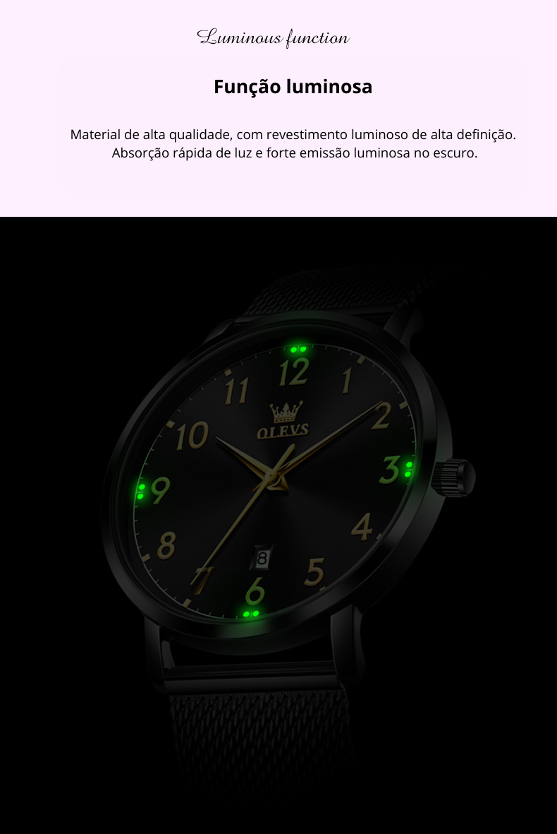 Relógio Feminino/Masculino OLEVS 5653 Luxury Watch – Elegância para Todas as Ocasiões