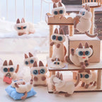 Blind Box Azuki Can Gatinho Siamês – Série Daily Life V2/V3 | Mini Figure Decorativa