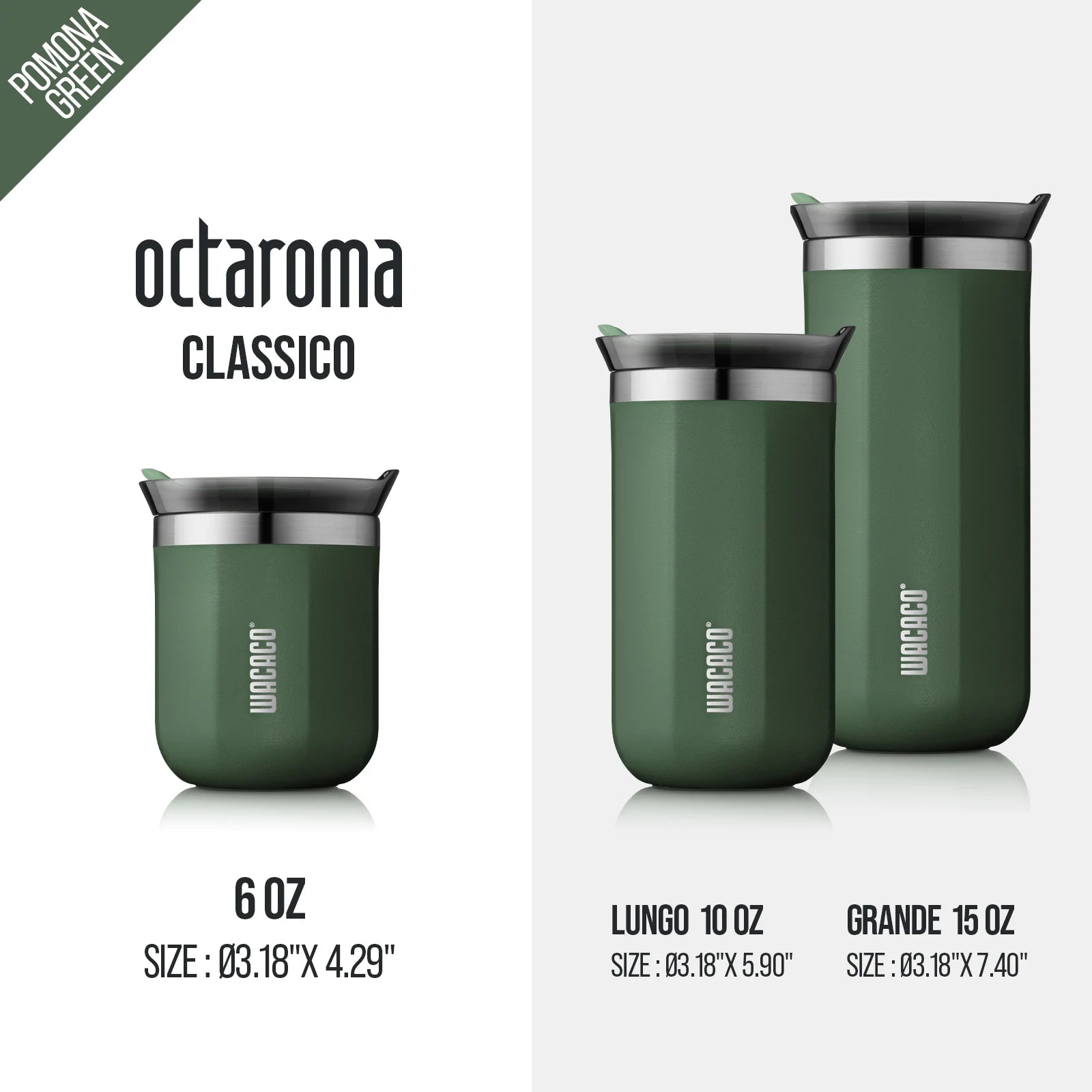 Copo Térmico WACACO Octaroma Inox a Vácuo – Anti Vazamento, Travel Mug Premiu