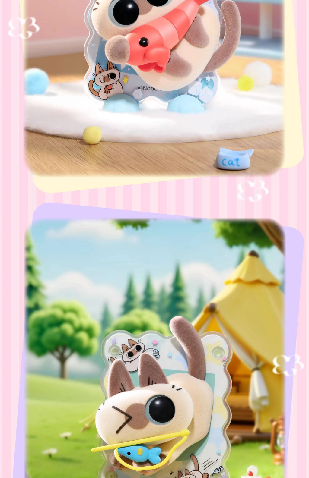 🐱 Azuki Siamese Cat Blind Box – Série Healing Moments | Ímã de Geladeira & Mini Figure Decorativa