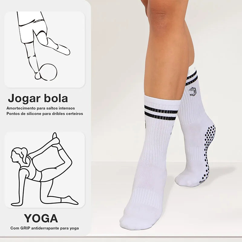 🧦 Meia Esportiva Feminina Cano Alto – Conforto, Respirabilidade e Desempenho