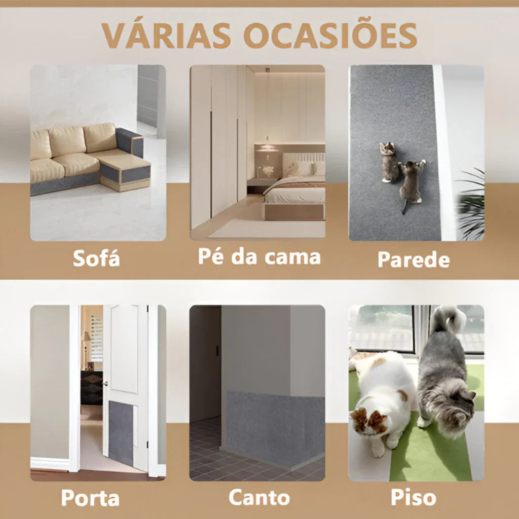Protetor Anti Arranhões para Gatos – Adesivo para Sofá, Cama e Móveis em Carpete Resistente