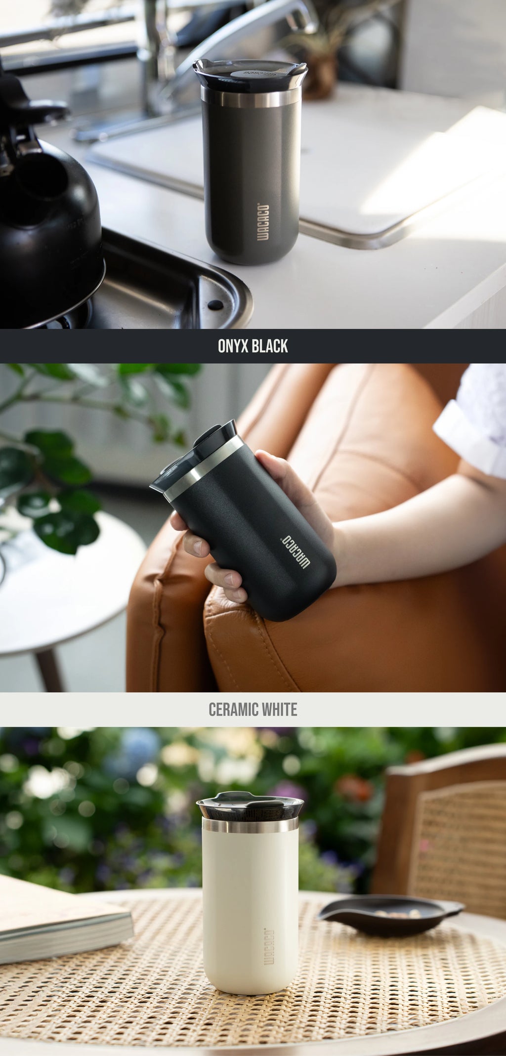 Copo Térmico WACACO Octaroma Inox a Vácuo – Anti Vazamento, Travel Mug Premiu