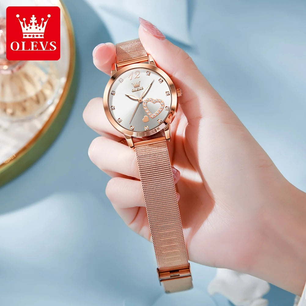 Relógio Feminino Olevs 5189 Elegante em Aço Inoxidável – Quartzo