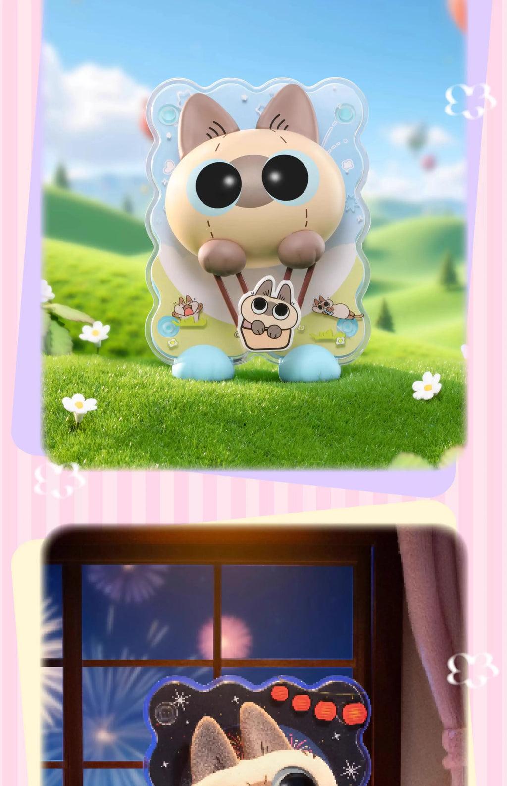 🐱 Azuki Siamese Cat Blind Box – Série Healing Moments | Ímã de Geladeira & Mini Figure Decorativa