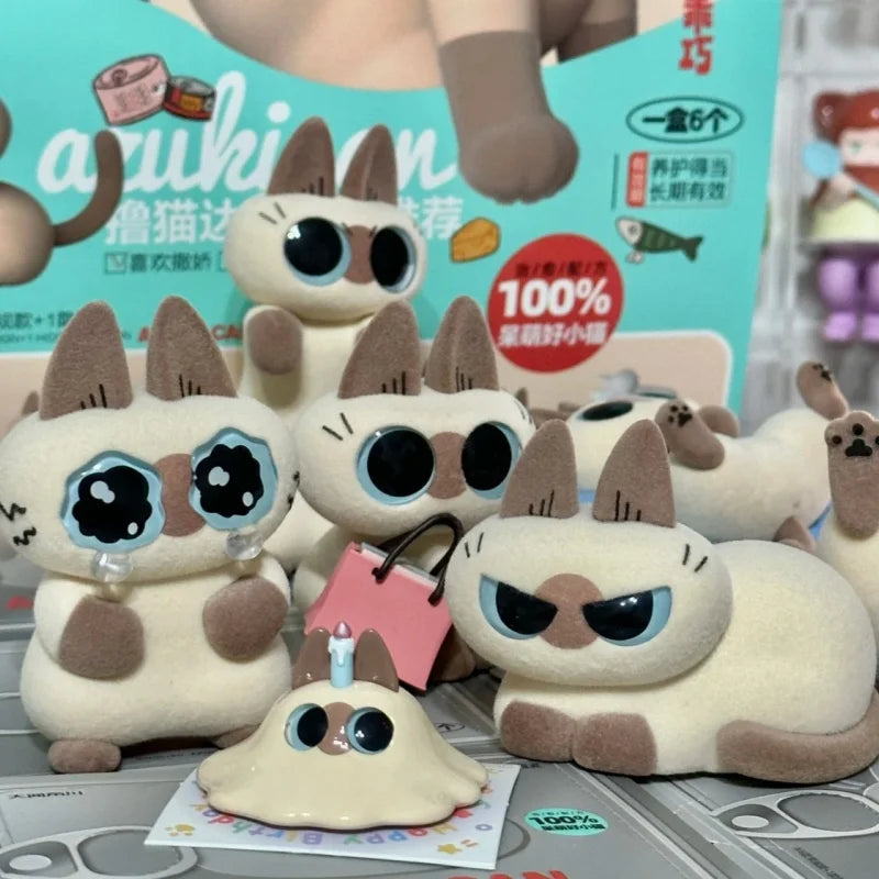 Blind Box Azuki Can Gatinho Siamês – Série Daily Life V2/V3 | Mini Figure Decorativa