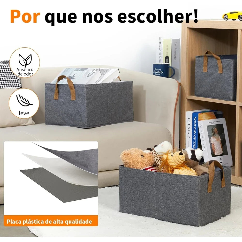 Organizador de Calças com Suporte de Aço – Caixa Dobrável Resistente para Guarda-Roupa