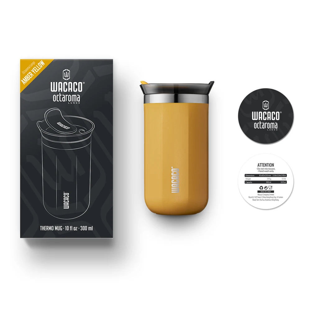 Copo Térmico WACACO Octaroma Inox a Vácuo – Anti Vazamento, Travel Mug Premiu