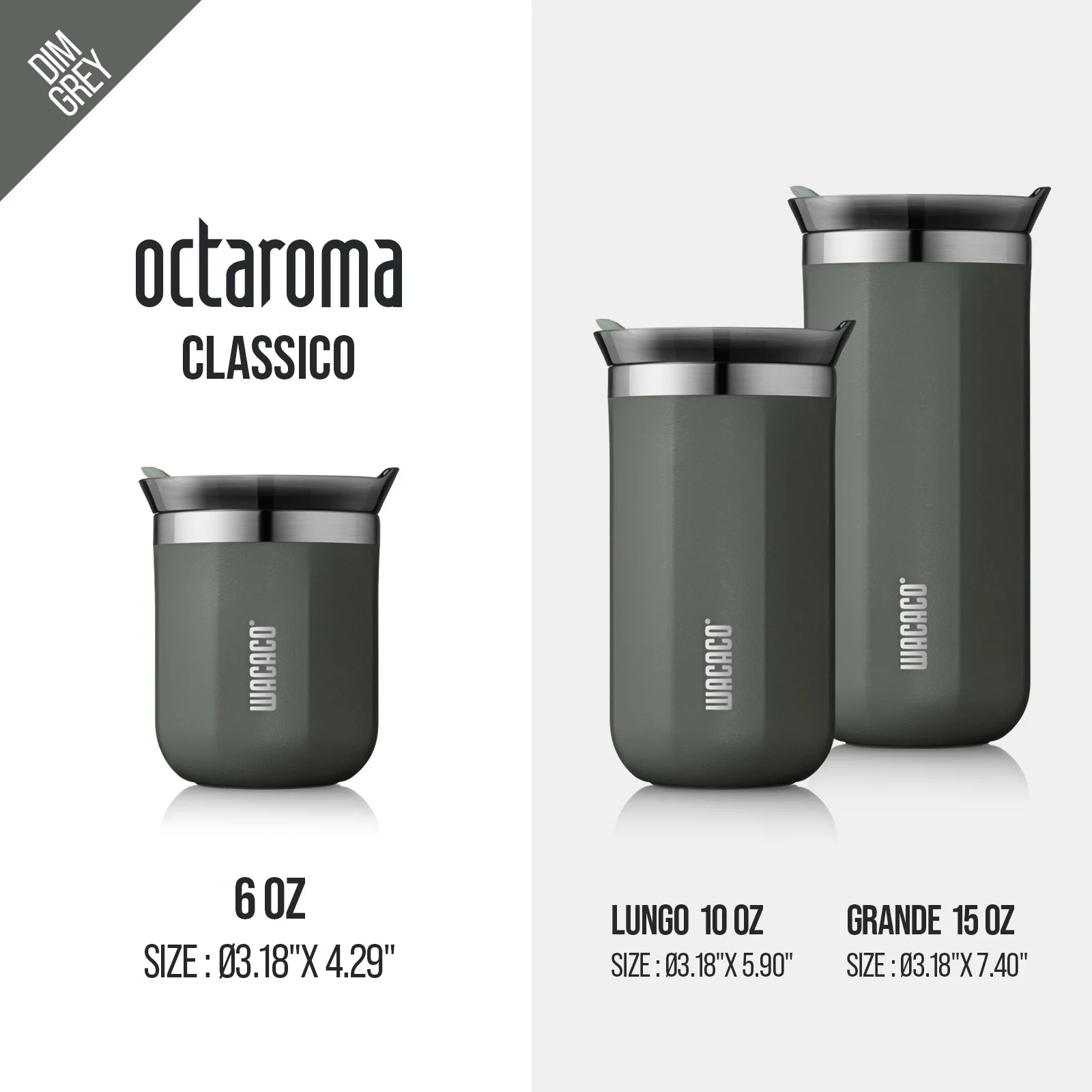 Copo Térmico WACACO Octaroma Inox a Vácuo – Anti Vazamento, Travel Mug Premiu
