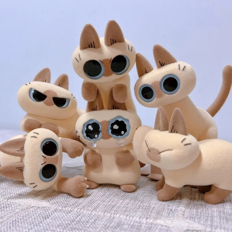 Blind Box Azuki Can Gatinho Siamês – Série Daily Life V2/V3 | Mini Figure Decorativa