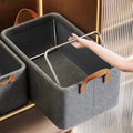 Organizador de Calças com Suporte de Aço – Caixa Dobrável Resistente para Guarda-Roupa