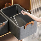 Organizador de Calças com Suporte de Aço – Caixa Dobrável Resistente para Guarda-Roupa