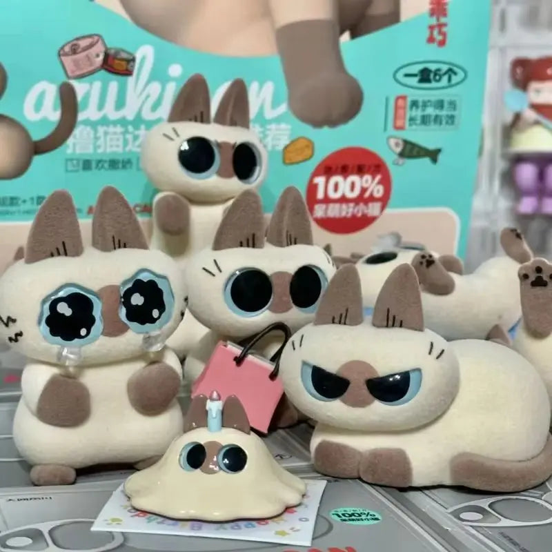 Blind Box Azuki Can Gatinho Siamês – Série Daily Life V2/V3 | Mini Figure Decorativa