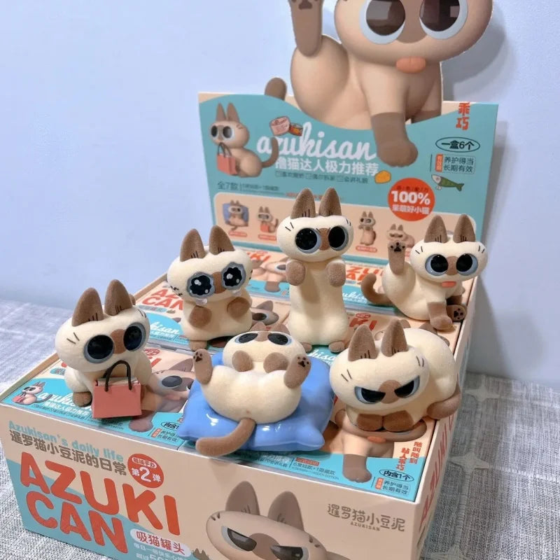 Blind Box Azuki Can Gatinho Siamês – Série Daily Life V2/V3 | Mini Figure Decorativa