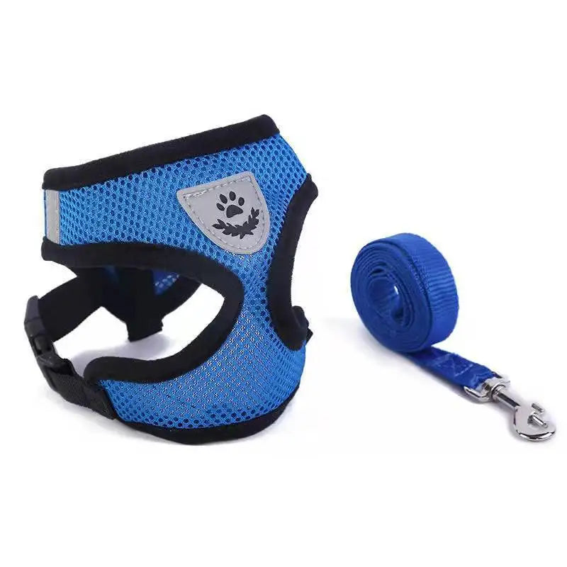 🐾 Peitoral Antiderrapante para Cães e Gatos com Guia – Conforto e Segurança para Passeios