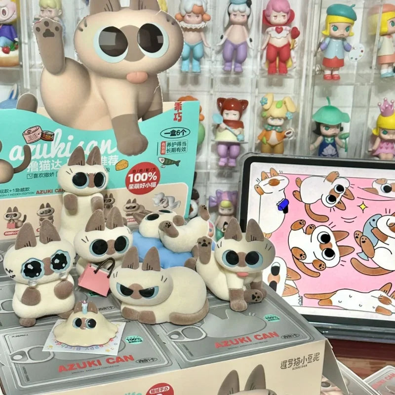 Blind Box Azuki Can Gatinho Siamês – Série Daily Life V2/V3 | Mini Figure Decorativa