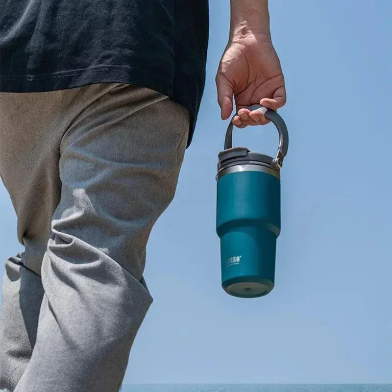 TYESO Tumbler Térmico Inox — Dupla Parede, Quente ou Gelado, Pronto Para Qualquer Jornada