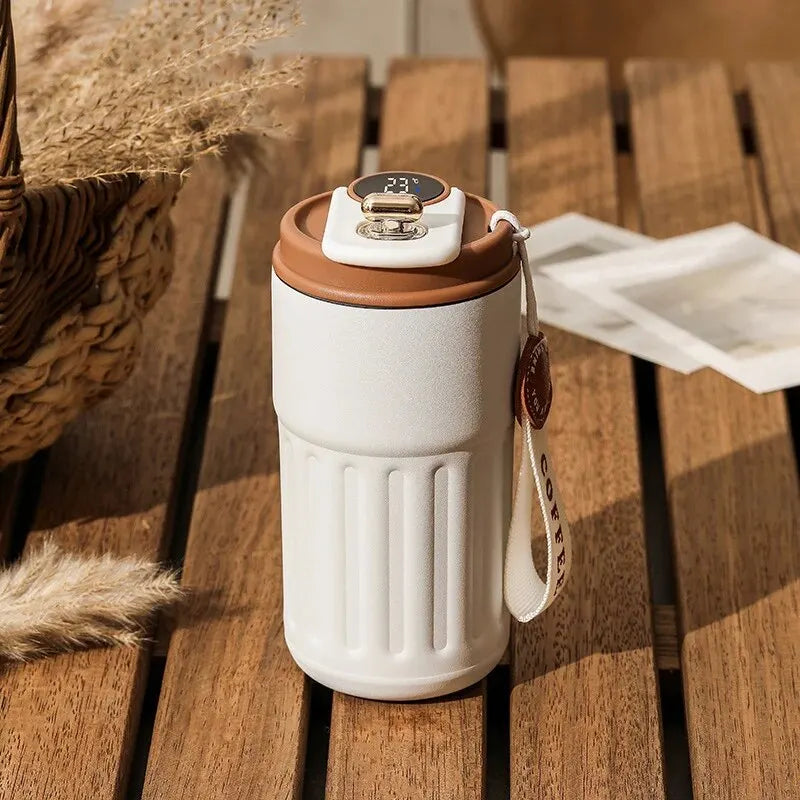 Copo Térmico Inteligente com Display de Temperatura em Aço Inoxidável | Ideal para Café, Carro e Presente
