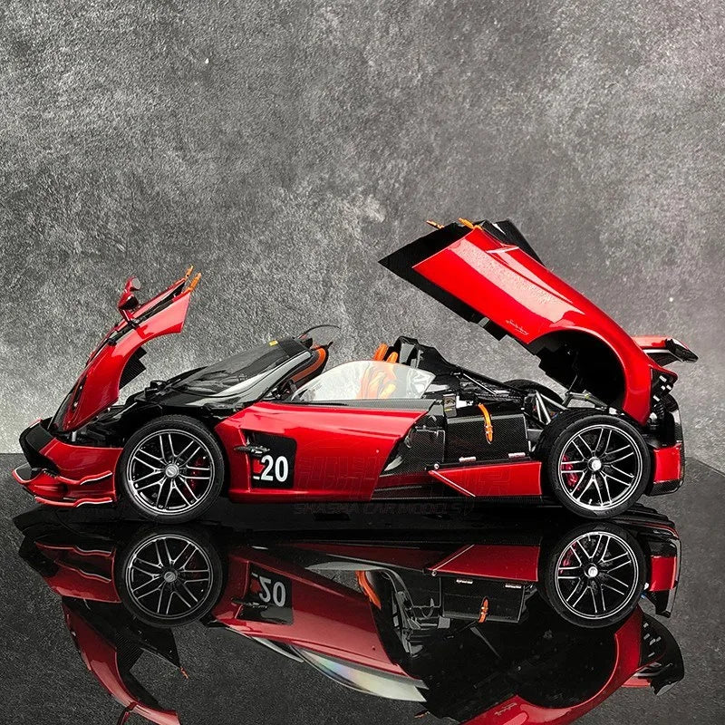 Miniatura Pagani Huayra BC 1:18 em Metal – Carro Esportivo Diecast com Som e Luz, Supercarro de Luxo Colecionável
