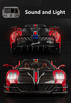 Miniatura Pagani Huayra BC 1:18 em Metal – Carro Esportivo Diecast com Som e Luz, Supercarro de Luxo Colecionável