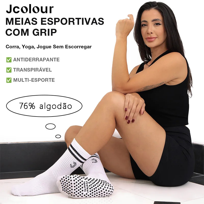 🧦 Meia Esportiva Feminina Cano Alto – Conforto, Respirabilidade e Desempenho