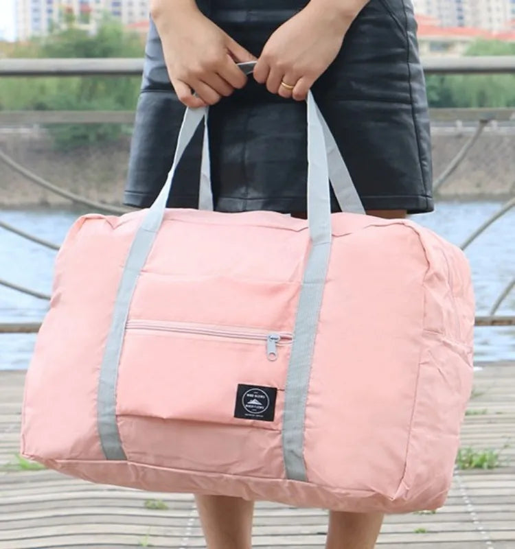 Bolsa de Viagem Dobrável – Leve, Grande Capacidade, Ideal para Avião, Academia e Fim de Semana