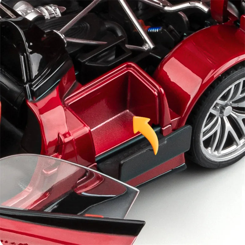 Miniatura Pagani Huayra BC 1:18 em Metal – Carro Esportivo Diecast com Som e Luz, Supercarro de Luxo Colecionável