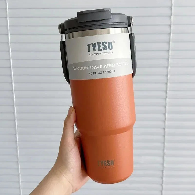 TYESO Tumbler Térmico Inox — Dupla Parede, Quente ou Gelado, Pronto Para Qualquer Jornada