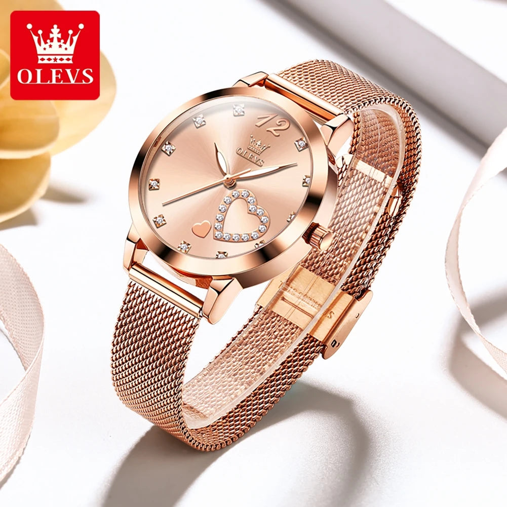 Relógio Feminino Olevs 5189 Elegante em Aço Inoxidável – Quartzo